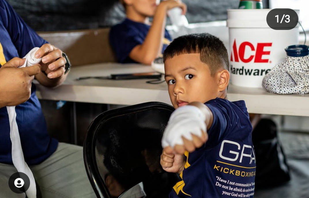 Kids kickboxing class with Coach Delbert Grace, Grace Kickboxing Academy, Hilo, HI